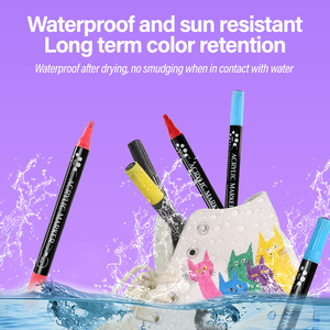 2025 prix de gros double pointe acrylique marqueur couleur permanente peinture acrylique <span class=keywords><strong>Art</strong></span> marqueur stylo ensemble pour peinture dessin Graffiti - Product Image 3