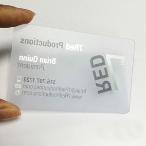 Impresión de tarjetas de plástico transparente Pvc tarjetas de visita Impresión digital transparente papel de arte estampado en caliente Ch Papel y cartón CN;GUA - Product Image 4