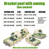 Support de parasol gonflable en PVC pour piscine, pliable, rectangulaire, protection solaire extérieure, cadre de protection solaire, couverture de piscine portable pour