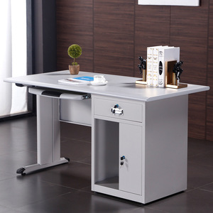 Bureau de direction en acier inoxydable, moderne et minimaliste, avec tiroirs, bureau informatique anti-poussière, établi pour atelier, laboratoire médical - Product Image 3