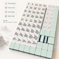 (Stock sous copyright) Fourniture de jeux de Mahjong américains pour le commerce extérieur, style antique clair, en carton acrylique de style américain
