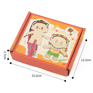 ชุดงานฝีมือตุ๊กตาไม้ DIY พร้อมไหมพรมทำผม ตัวตุ๊กตาไม้อัดยังไม่เสร็จสำหรับเด็ก ของเล่นวาดภาพไม้เสริมสร้างความคิดสร้างสรรค์ - Product Image 5