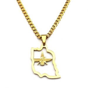 Collar con colgante de moda chapado en oro PVD de 14K y 18K, de acero inoxidable 316L personalizado, joyería fina, collar con mapa de Irán para mujer - Product Image 6