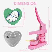 Mecolour 58mm Machines à badges et boutons, Machine à badges et boutons aimantés pour réfrigérateur personnalisés en forme de cœur, Machine à badges et boutons à épingle