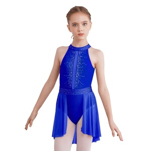 Vestido de Leotardo sin Mangas con Diamantes de Imitación para Niños, Ropa de Gimnasia, Traje de Baile para Niñas, 6-16 - Product Image 5