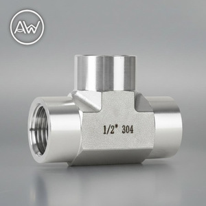 ข้อต่อทีสเตนเลสสตีล 1/2 นิ้ว 304 ไดฟอร์จ พร้อมเกลียวในสำหรับต่อท่อ - Product Image 1