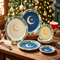 Assiettes en papier jetables de qualité alimentaire, durables, avec logo personnalisable, origine Shandong, pour les fêtes