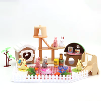 Ensemble de jouets éducatifs pour enfants en plastique ABS écologique personnalisé, figurines de chats/chiens/hamsters/lapins, pour les enfants de 5 à 14 ans et plus, jeu d'imitation coloré