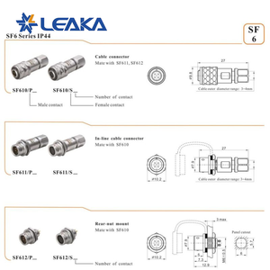 كاميرا SF6114K بالطاقة من Weipu للرجال BMPCC سينما 2/3/دبوس لحام Din PC IP67 كابل دفع منخفض مستقيم سحب - Product Image 4