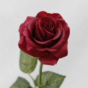 E-1094 Hot-vendita di fiori artificiali di nozze rosa Lattice Reale di Tocco di Fiori di Rosa Sola Rosa - Product Image 5