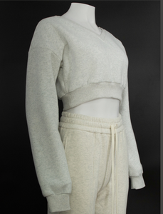 Cinturino a costola in cotone francese di peso medio personalizzabile <span class=keywords><strong>felpe</strong></span> da <span class=keywords><strong>donna</strong></span> a maniche lunghe in stile Casual consapevolezza del marchio - Product Image 5