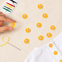 Kancing Kustomisasi Desain Lucu untuk Anak Perempuan Kancing Asetat Berkualitas Tinggi dengan Jahitan Kancing Bunga Kuning