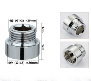 1/2 à 1/2 Capuchon <span class=keywords><strong>de</strong></span> conversion fileté pour robinet Finition chromée Anti-éclaboussures Configuration sans effort - Product Image 6