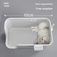 Bac à litière moderne en PP de 10kg avec un design facile à nettoyer Bac à litière en plastique Top Open 20L Inner Space Kitty