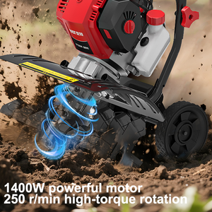 محراث بنزين احترافي من YAT بقوة 46 سي سي وقدرة 1400 واط مع عرض حرث 40 سم للزراعة وأعمال تهيئة التربة في الحدائق - Product Image 3