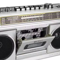 Vofull Enregistreur de cassettes radio 4 bandes avec BT sans fil, enregistrement USB/TF, AC/DC et poignée portable (6V)