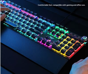 Clavier mécanique aula T500 RGB, souris filaire USB, clavier rétroéclairé à 104 touches, conception ergonomique, boutons programmables, haute résolution DPI 1600 - Product Image 4