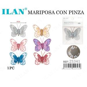 Pinza para el Cabello Ilan con Diseño de Mariposa, 8 cm, Colores Surtidos, Accesorio de Moda - Product Image 3