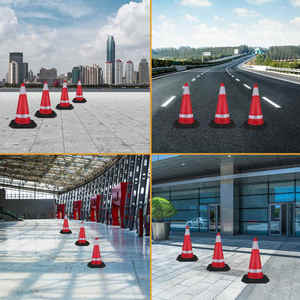 Cône de signalisation en PVC écologique UV/étanche pour le contrôle du trafic | Multi-Sizes - Product Image 6