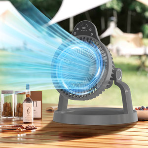 Portable Fan With Light Rechargeable <b>Battery</b> 12H Runtime Outdoor Camping Desktop Use - Product Image 2