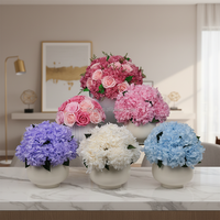 Moederdag Valentijnsdag Decoratief Cadeau Eeuwige Schoonheid Natuurlijke Verse Bloemen Ge conserveerde Hortensia in Keramische Vaas