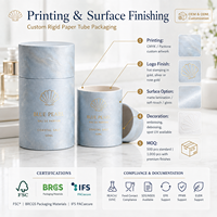 Cilindro de Cartón Rígido FSC Personalizado de Cualquier Tamaño, Tubo de Papel para Empaque con Logotipo en Lámina Dorada para Perfume, Aceite Esencial, Cosméticos, Caja de Regalo