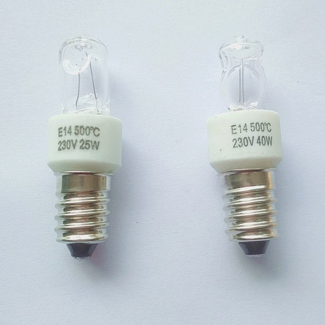 25W 40W 220V 230V E14 G9 Oven Halogen Light Bulb 500 Degree High Temperature Resistant Bulb Aromatic Salt Lamp Bulbs