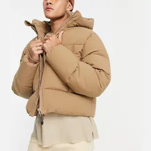 Jaquetas e Casacos masculinos Com Capuz Casacos de Inverno Custom Designer Mens Puffer Jacket Puff Jacket Com Capuz em Camelo