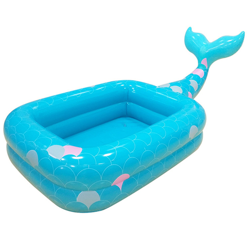 New Design Fishtail Water Fun Pool Baby Toy Inflatable Rectangular Swimming Pool Garden for Kids