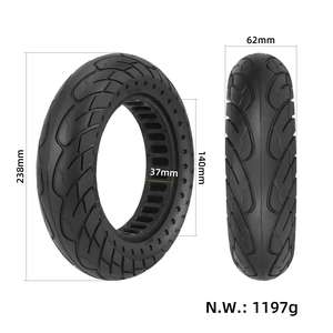 Neumático sólido de 10 pulgadas 10*2.5 con ranura de 37 mm, neumático hueco de goma a prueba de explosiones con diseño de panal de abeja 10X2.5 para patinete eléctrico. - Product Image 2