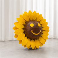 Décoration géante en papier en forme de tournesol souriant jaune pour événements, mariages, affichage commercial et vitrines de centres commerciaux