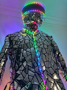 Trajes <span class=keywords><strong>de</strong></span> Robot <span class=keywords><strong>de</strong></span> Lujo con Espejos y Luces LED para Hombre Disfraz Luminoso con Zancos para Fiestas Clubes Escenarios Ballet y <span class=keywords><strong>Drag</strong></span> <span class=keywords><strong>Queen</strong></span> - Product Image 4