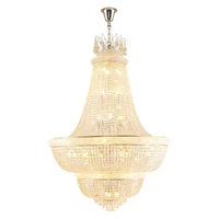 Lustre en cristal de luxe de grande taille, doré, moderne, pour salon, villa, escalier, D120cm H180cm