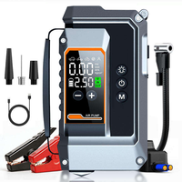 Jump Starter Portabel 2000A untuk Truk/Mobil, Kompresor Udara 16000mAh 12V, Pengisi Daya Ban, Power Bank LED, Perangkat Kit USB-C