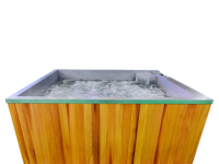 Bain à remous électrique pour 6 personnes en acier inoxydable 304 avec système intelligent SpaNet, bain à remous extérieur en bois de cèdre, prix d'usine, CE