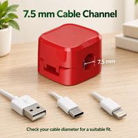Pengatur Kabel Magnetik dengan Tutup Berengsel dan Alas Perekat untuk Kabel Charger USB di Meja, Nakas, dan Permukaan Furnitur