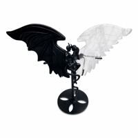 Vente en gros d'objets artisanaux en cristal naturel, sculptures d'anges et de démons gothiques, figurines à double aile, pierres précieuses, décoration de la maison, cadeau