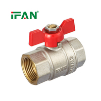 Vanne à boisseau sphérique en laiton forgé IFAN, à commande papillon, pour contrôle de débit, usage commercial, directement de l'usine