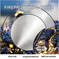 Housse de protection ignifuge en fibre de verre Suihua Taille S pour barbecue au charbon de bois, tapis de protection pour foyer extérieur, accessoire en tissu