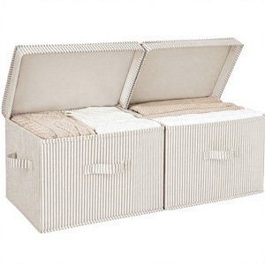 Fabric <b>Storage</b> <b>Bins</b> with Lids 20L Capacity Collapsible & Stackable Closet <b>Storage</b> - Product Image 1