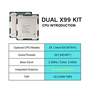 NUEVO Kit de Placa Base para PC de Escritorio X99-2D41 E-ATX con 8 Ranuras de RAM DDR4, Placa Base X99 C612 con Doble CPU Intel Xeon <span class=keywords><strong>E5</strong></span> <span class=keywords><strong>2673</strong></span> <span class=keywords><strong>V4</strong></span> - Product Image 2
