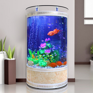Réservoir de poissons en verre de luxe 25W grande plaque intégrée conception cylindrique accessoire d'aquarium pratique pour une utilisation dans le salon - Product Image 2