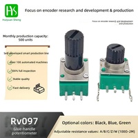 Potentiomètre rotatif à double 6 broches avec poignée en plastique de 9 mm RV0971G-YP pour amplificateurs audio de voiture