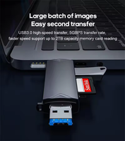 Lector de Tarjetas OTG 6 en 1, Adaptador USB3.0 a Tipo C, Unidad Flash USB, Lector de Tarjetas de Memoria Inteligente, Lector de Tarjetas TF, Mini SD