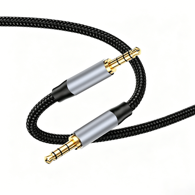 3.5mm Male to Male Aux Audio Cable 6ft Nylon Braided Jacket Copper Conductor-Portable Audio Cable for Headphones Speaker Car
