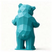 Statue d'ours géométrique moderne en résine pour décoration extérieure de jardin, taille et couleur personnalisables, OEM ODM, vente en gros, cadeau