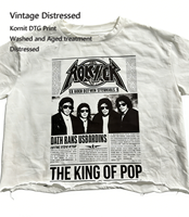 T-shirt personnalisé Kornit DTG à thème rock pour homme, effet vieilli vintage, idéal pour les ensembles de survêtements