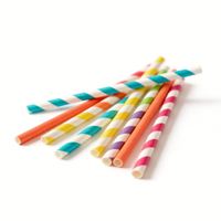 Pailles en papier de couleurs mélangées, pailles en papier jetables personnalisées, 5000 pièces par carton