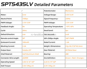 Su geçirmez SPT5435LV 35KG büyük tork Metal dişli dijital <span class=keywords><strong>Servo</strong></span> 180 derece PWM kontrolü için 1/8 1/10 RC paletli SCX10 TRX4 <span class=keywords><strong>D90</strong></span> - Product Image 6