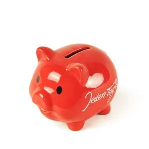 गर्म बिक्री लाल सुअर के आकार का बचत टैंक पैसे बॉक्स बच्चों के पैसे बैंक सूअर का बच्चा बैंक